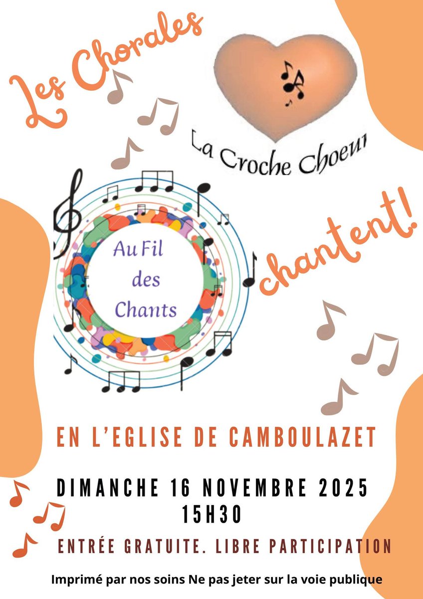 laCrocheChoeur's tweet photo. La Croche Chœur sera 
à Camboulazet 
le dimanche 16 novembre https://t.co/ORRxxL7dZq