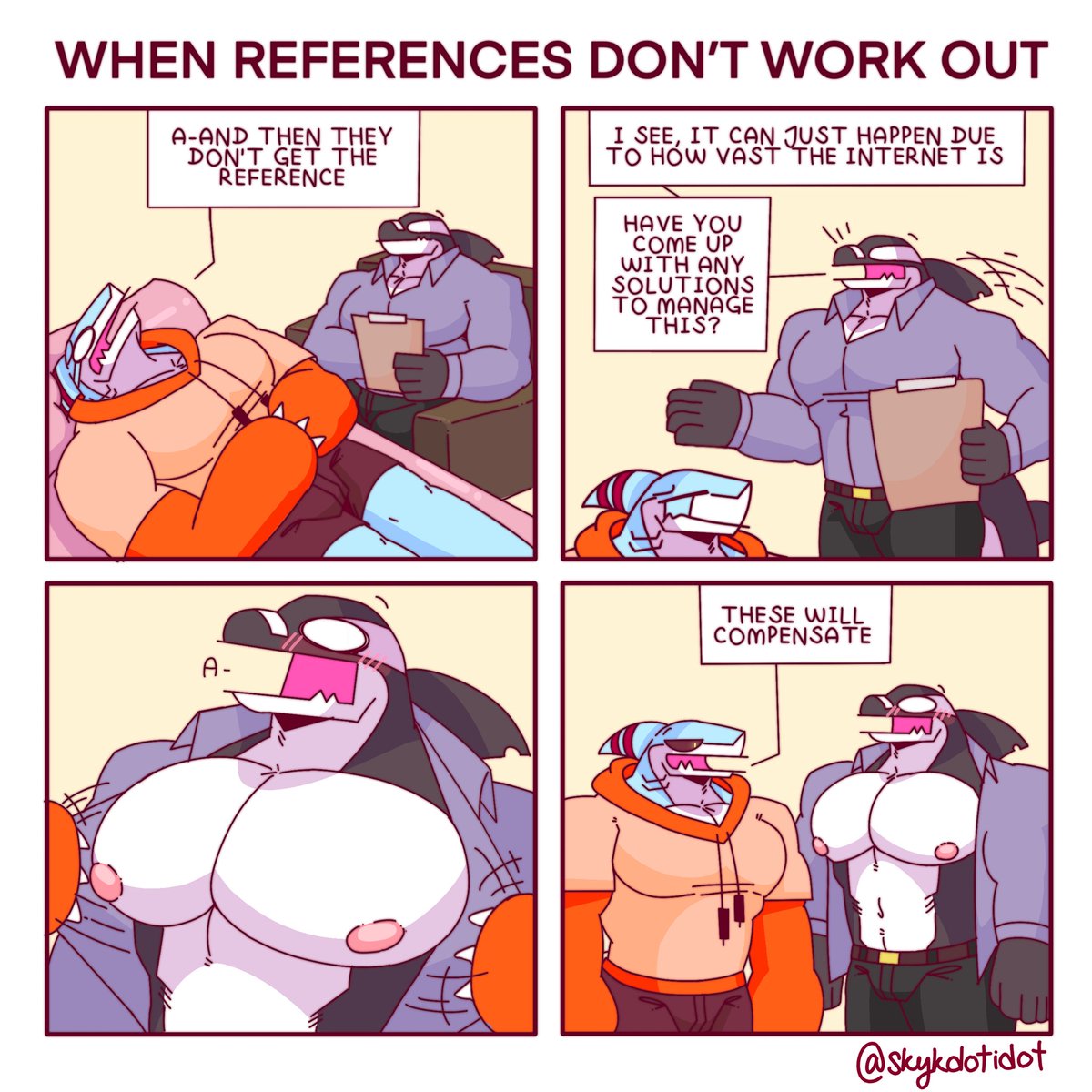 skykdotidot's tweet image. Sometimes I’m afraid that they won’t understand the reference in the minicomic so I always have a backup