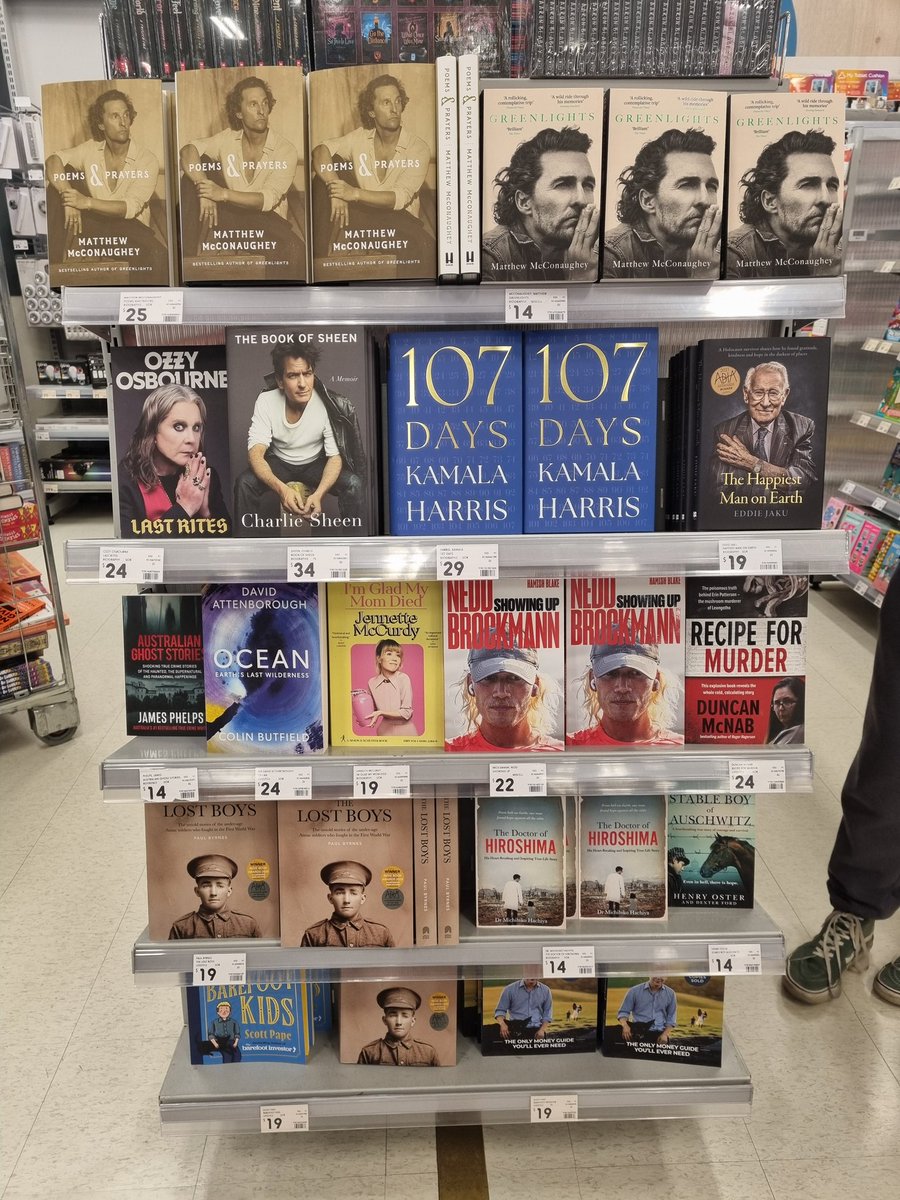For aging, mediocre white guys who despair of ever being published in a woke world, I give you my local kmart display to give you hope...