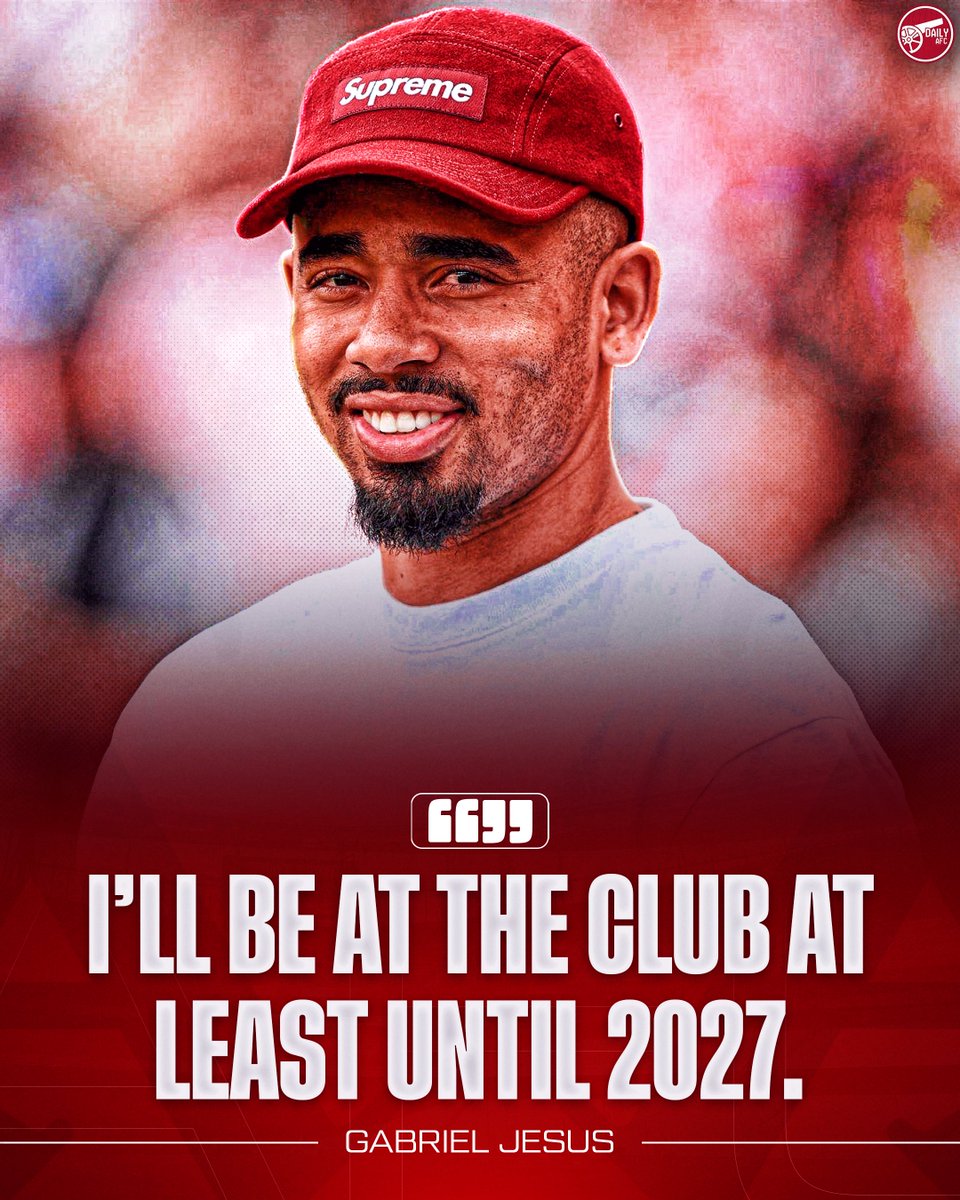 🚨 Gabriel Jesus has revealed that despite mutual ‘Palmeiras interest’, he will stay at Arsenal until at least 2027.

🗣️“Every day Mikel Arteta and the board say they're eager for my return. I don't see myself outside the club's plans. I'll be at the club at least until 2027.” ✅