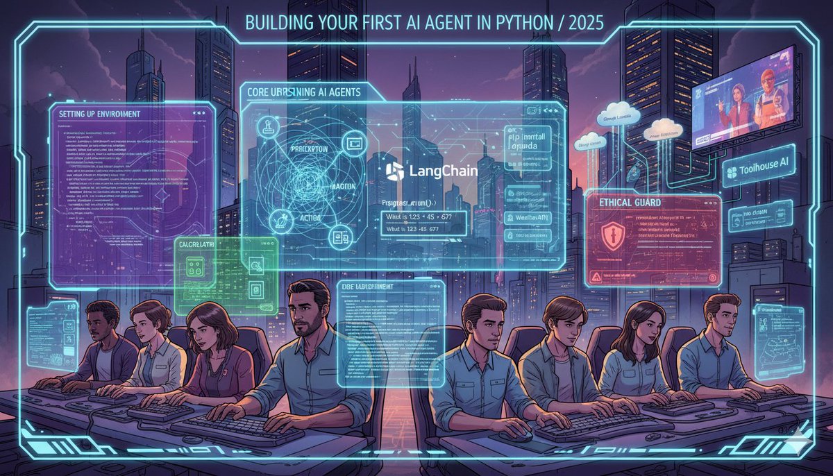 AngeloSorte's tweet image. Building Your First AI Agent in Python: From Concept to Deployment linkedin.com/pulse/building… 
Read more about AI & Ethics in my book 👉🏻 a.co/d/1SPHJlU
#AIagents #PythonAI #LangChain #OpenAI #Automation #EthicalAI #AI2025 #AngeloSorte #AI #Agents