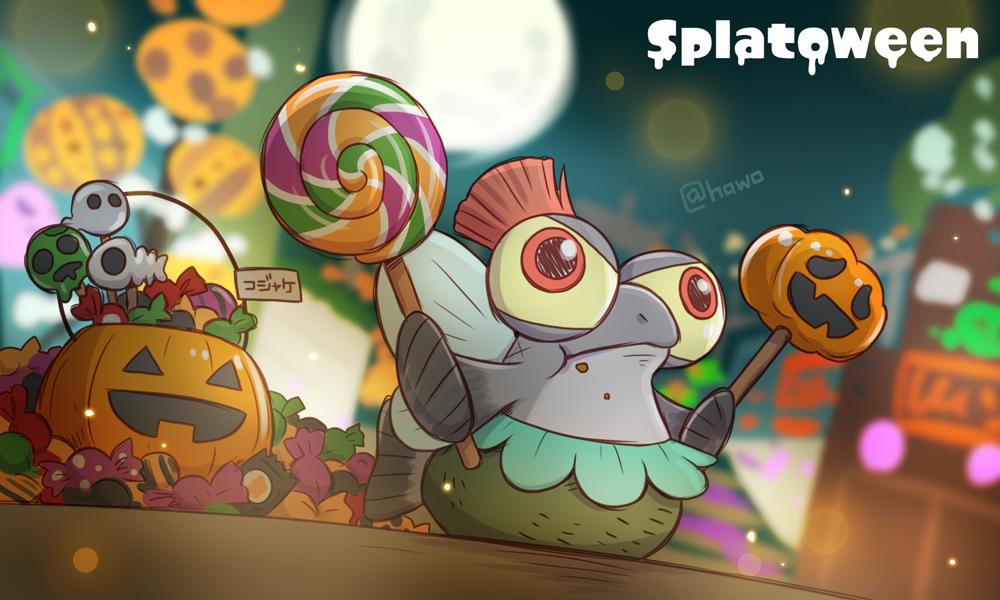 Splatoon_hawo's tweet photo. ハロウィンフェスのコジャケちゃん🎃
（過去絵） https://t.co/XzDKrmNUs9
