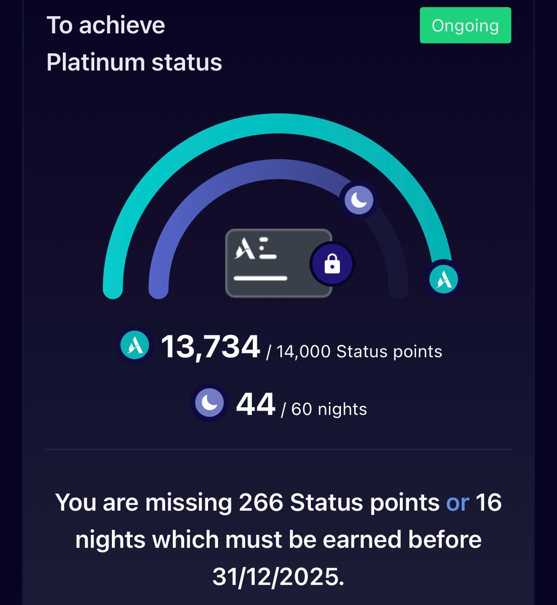 gurumilespoints's tweet image. Just 266 status points away! 😁

Will be Platinum next month. Can’t wait to explore Platinum benefits on my next trip!