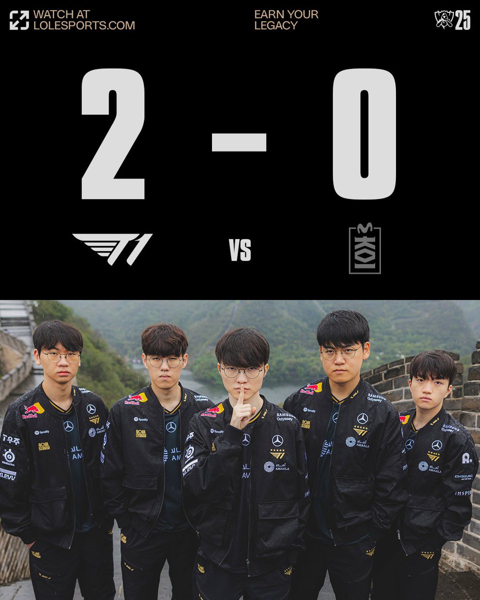 The back-to-back Champions secure the final spot in Quarters! #Worlds2025