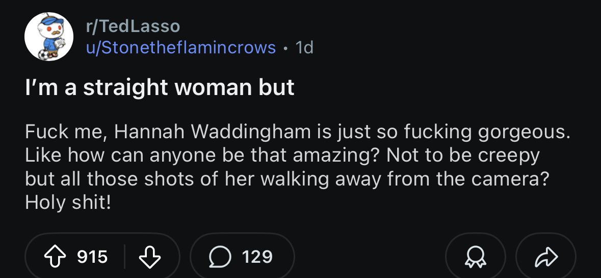 Love it when people unite in a Hannah Waddingham praise chain 😌