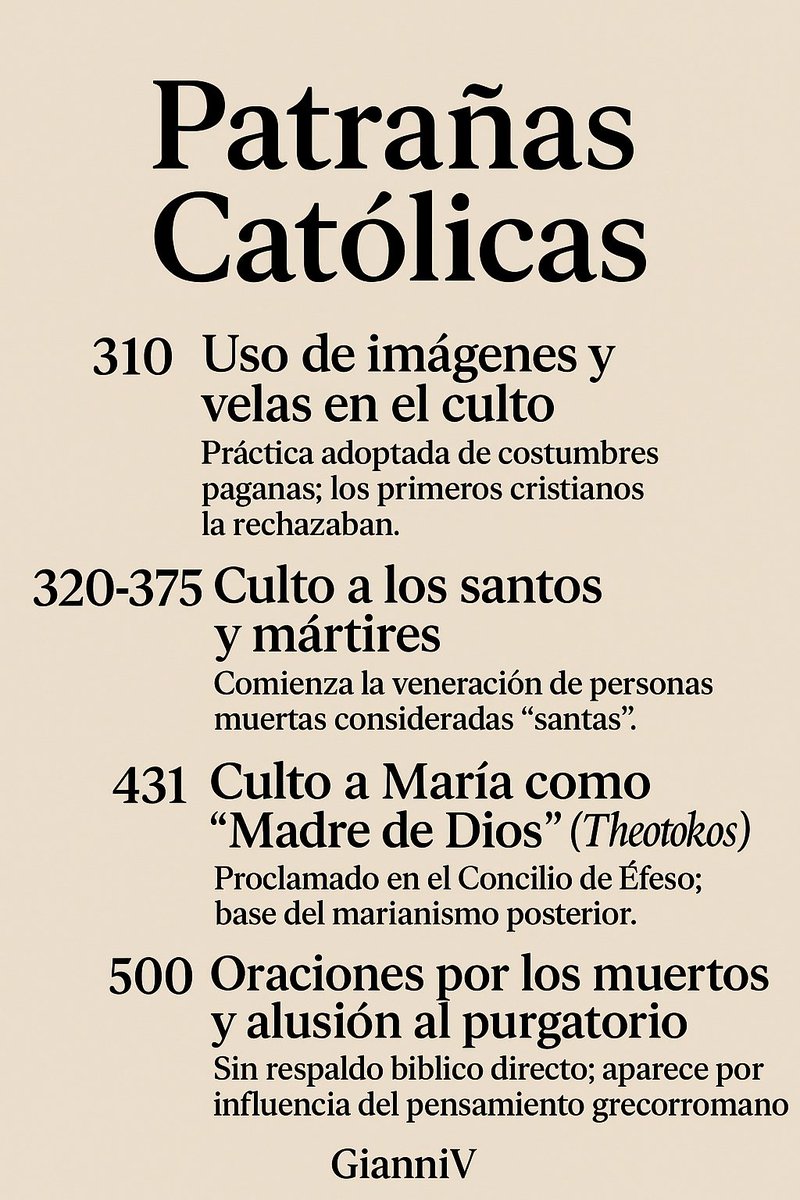 GianniVeda's tweet image. No profeso credo protestante alguno; poseo un doctorado en Historia Antigua y me dedico profesionalmente a ello. Podría desmontar la construcción teológica del catolicismo en apenas diez minutos, apelando únicamente al rigor histórico y la evidencia documental.
