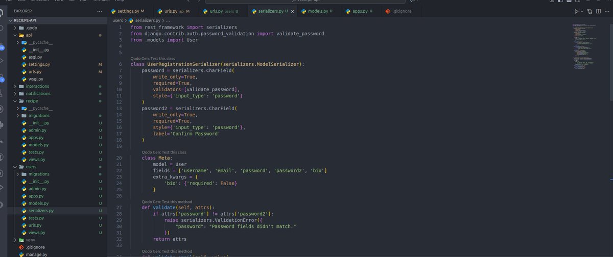 Patoasim's tweet image. Day 40 of {#100DaysOfCode }
Back on track after downtime issues! 
Today I built the custom User model  and set up the registration endpoint. 
Users can now sign up with username, email, and password.  
#Django #DRF #BackendDev #GodIsWithMe