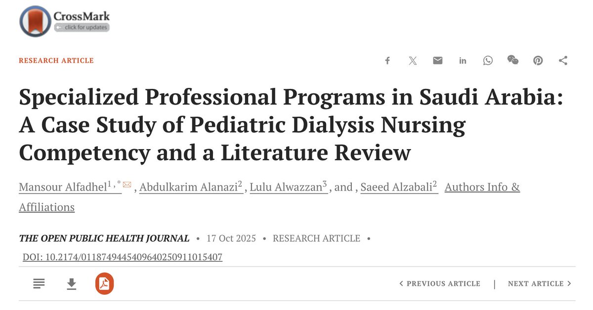 Alwazzan_L's tweet image. Read our latest #Research about Specialized Professional Programs (SPP) 
openpublichealthjournal.com/VOLUME/18/ELOC…