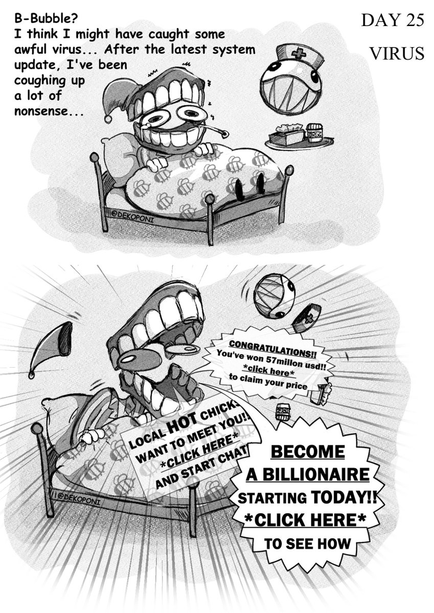 #Digitaltober Day 25 : Virus
It's a flu season, stay safe everyone! 

#TADC #Caine