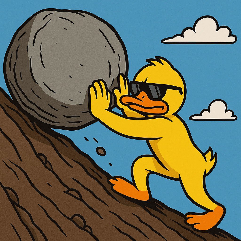 DuckRacingSOL's tweet photo. The path to $1 per $DUCK ain’t easy, but someone’s gotta push 🫡 https://t.co/aFI7G660qY