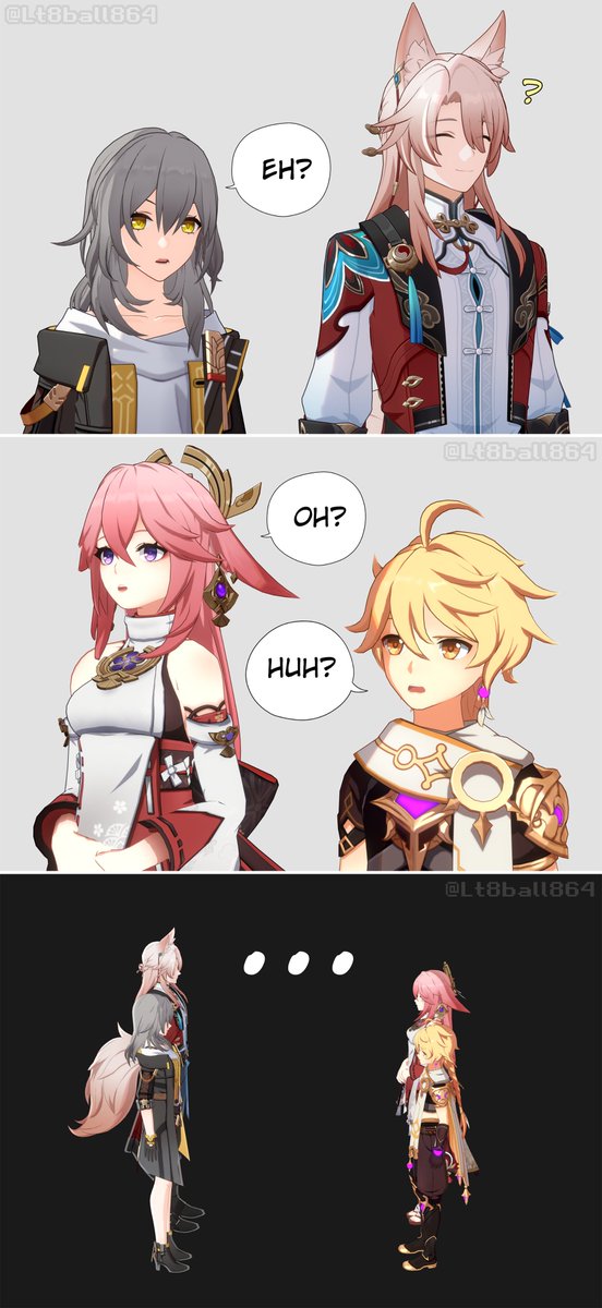 Lt8ball864's tweet image. 🤨 Eh? #Yaether🦊✨

#GenshinImpact #原神 #HonkaiStarRail #スターレイル #崩壊スターレイル #Aether #空 #YaeMiko #八重神子 #stelle #TrailBlazer #星  #jiaoqiu #椒丘