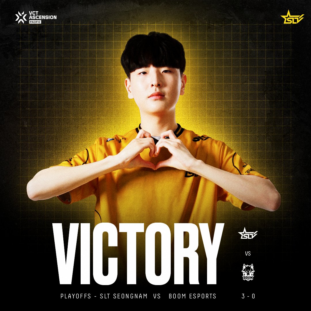 [2025 #VCTPacific Ascension Upper Finals Result vs <a href="/boomesportsid/">BOOM Esports</a>]

단, 한 경기도 넘겨줄 수 없어!

But I can't give you a single game!

#SLT #VLRT #ShineLikeSLT #Victory
