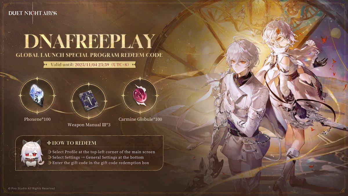 FREE CODE: DNAFREEPLAY 

#DuetNightAbyss #DuetnightNews