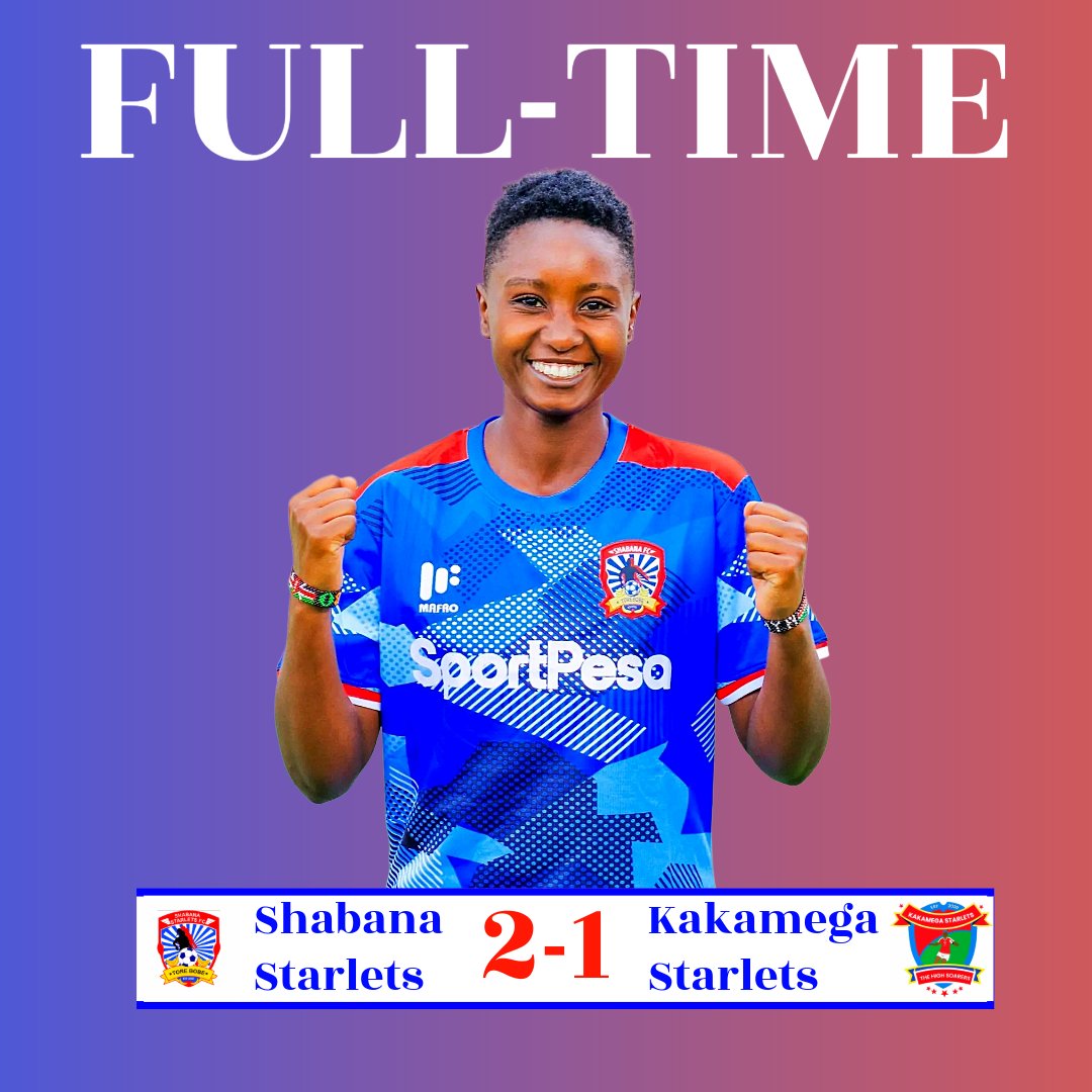 Shabanastarlets's tweet photo. FULL TIME!

Shabana Starlets pick up a fantastic 3 points with a gritty 2-1 win at home against KakamegaStarlets. 

A really deserved win for the team as they dominated the game from start to finish.

@beebree0 @MoraaTimes @Momanyielijah01 @EssyOkenyuri @Shabanafckenya https://t.co/Pdlll9Y6nv