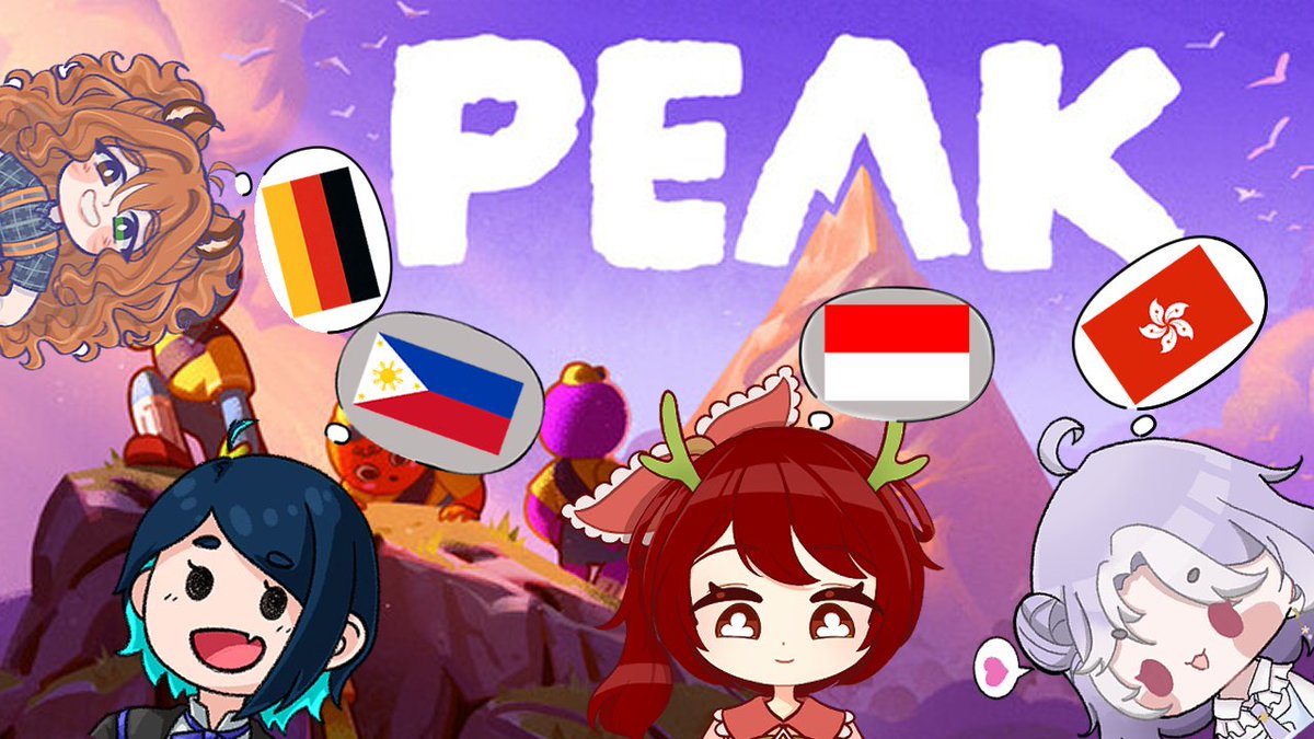 PEAK but.. we're all speaking diff languages????

Catch <a href="/choccomanju/">Chocco Manju 💛🐯 Live2d Rigger</a> , <a href="/PersikKatheryne/">Katheryne Persik 🌷🍞 WIDE Studio</a> , <a href="/Mateo_El_Fidel/">Mateo El Fidel</a> and I for our Tower of Babel PEAK Stream! It's also part of #SS2025 , so come and join us in the chaos while we do good!

Thumbnail: <a href="/choccomanju/">Chocco Manju 💛🐯 Live2d Rigger</a> 

twitch.tv/sellesoutsoon