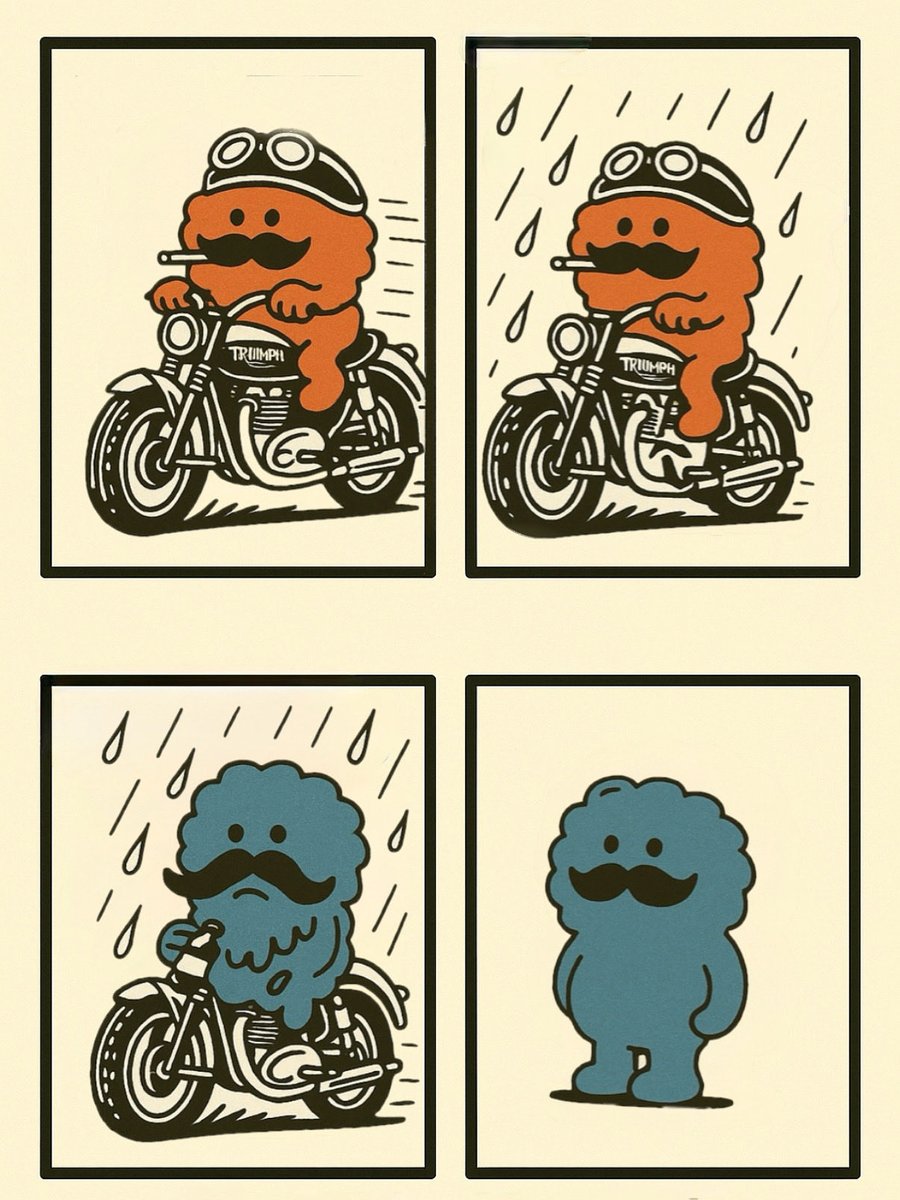 今日は雨だね☔
気分も体もブルーな1日🩵

#青いひげ太郎の作り方
#ひげ太郎