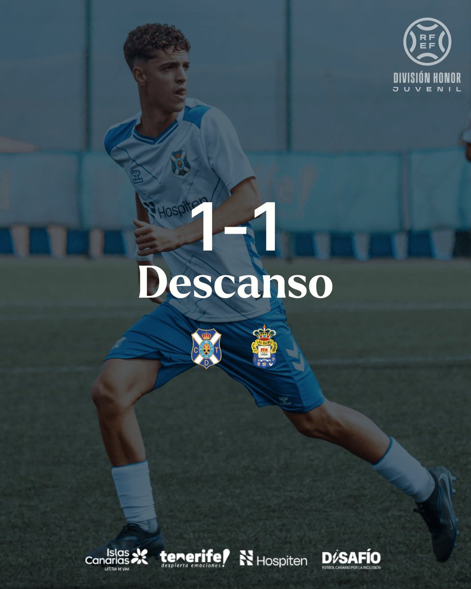 ⏸️ 𝐃𝐄𝐒𝐂𝐀𝐍𝐒𝐎 | Termina la primera mitad en la Ciudad Deportiva.

#CDTenerife 1️⃣ - 1️⃣ <a href="/UDLP_Cantera/">UD Las Palmas - Cantera</a>

#TenerifeLasPalmas <a href="/CDTOficial/">CD Tenerife 🏴󠁧󠁢󠁳󠁣󠁴󠁿</a> #CanteraCDT #LaBregaNosUne #DISAFÍO