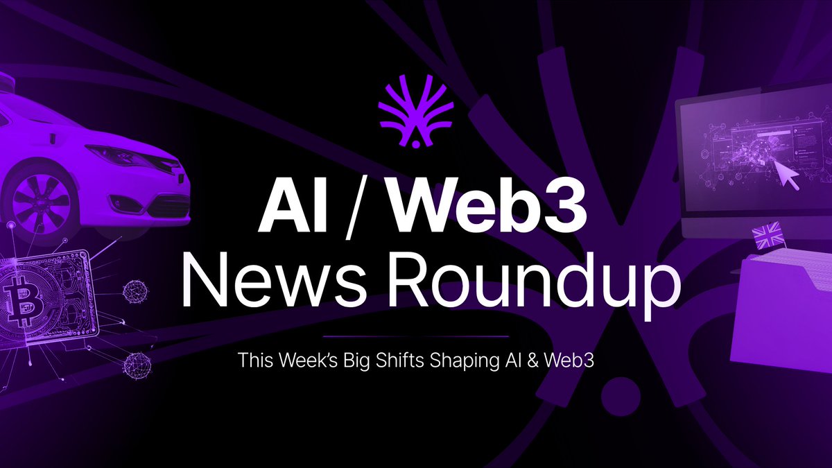 AI &amp; Web3 are in flux, and the shifts are getting bigger.

From agentic browsers and blockchain intelligence to self-driving taxis and government-scale AI, here's your weekly intel on where the frontier is actually moving 👇