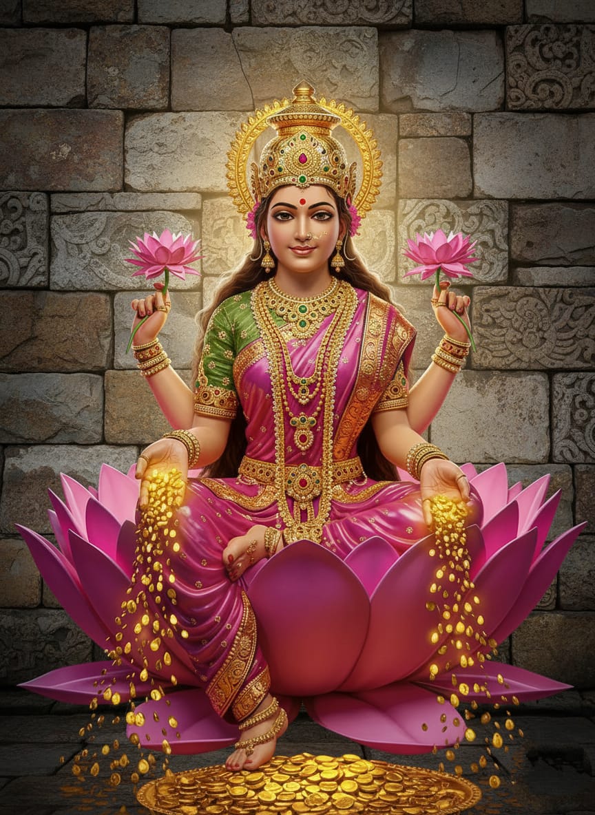 ॐ श्रीं महालक्ष्म्यै नमः।
सर्वमङ्गलमाङ्गल्ये शिवे सर्वार्थसाधिके।
शरण्ये त्र्यम्बके देवी नारायणि नमोऽस्तु ते॥

जय मां महालक्ष्मी 🌸