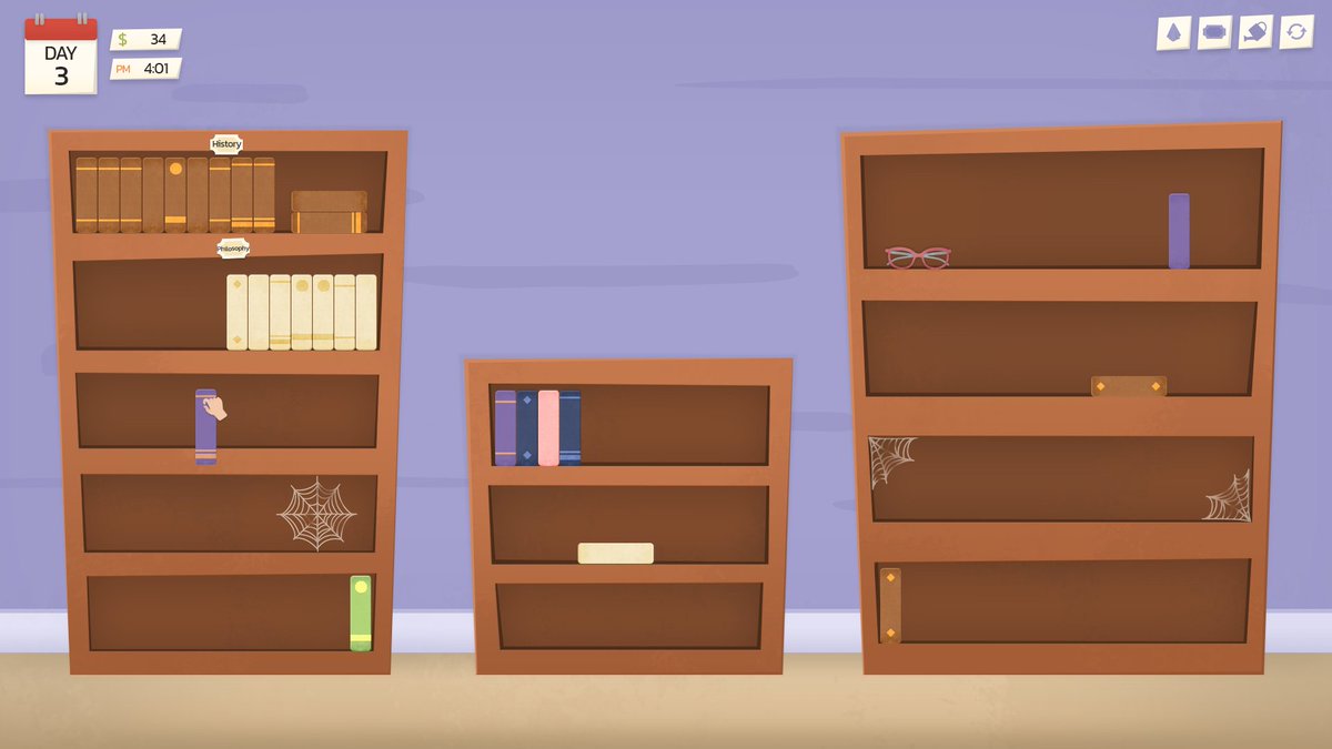 GencoInt's tweet photo. 📚 Shelf by Shelf is out!

Build your dream bookstore in Shelf by Shelf! Organize the shelves, customize your bookstore, and help all kinds of interesting customers ✨

#cozygame #indiegame #cozygaming #screenshotsaturday https://t.co/P2fsxmsq3L