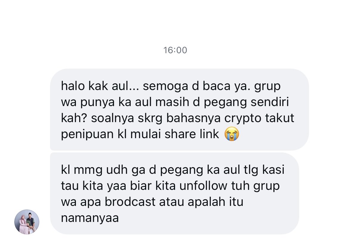 aultutorialidup's tweet image. bahas crypto dikit di wa channel malah dikira penipu 😭 se gak meyakinkan itu kah muka gue? 😭