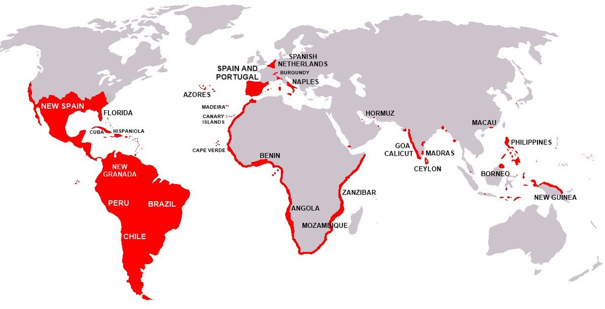 amazingmap's tweet image. The Iberian Union’s global empire between 1580 and 1640