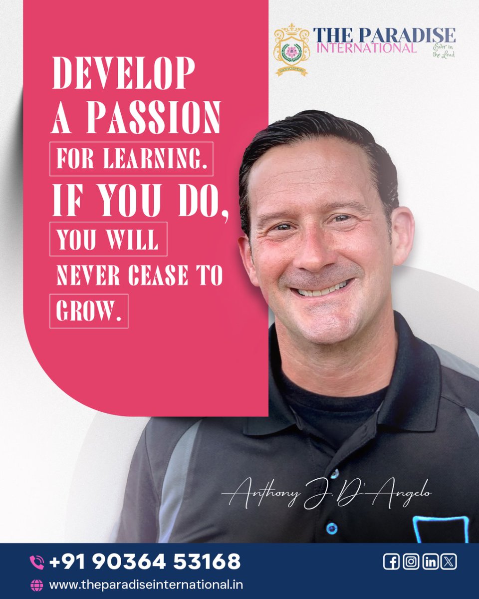 internatio84613's tweet photo. The secret to non-stop growth is simple: Develop a passion for learning. Let's make every day a chance to grow at The Paradise International.

#PassionForLearning #LifelongLearning #EducationMatters #GrowthMindset #NeverStopGrowing #TheParadiseInternational #Inspiration https://t.co/NRy7456sFt