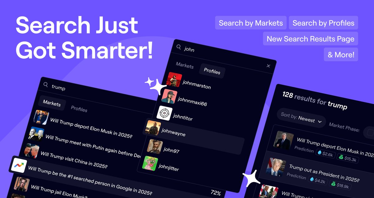 Smarter search is live! You can now look up markets, profiles, and filter by market phase on Hilomarket.