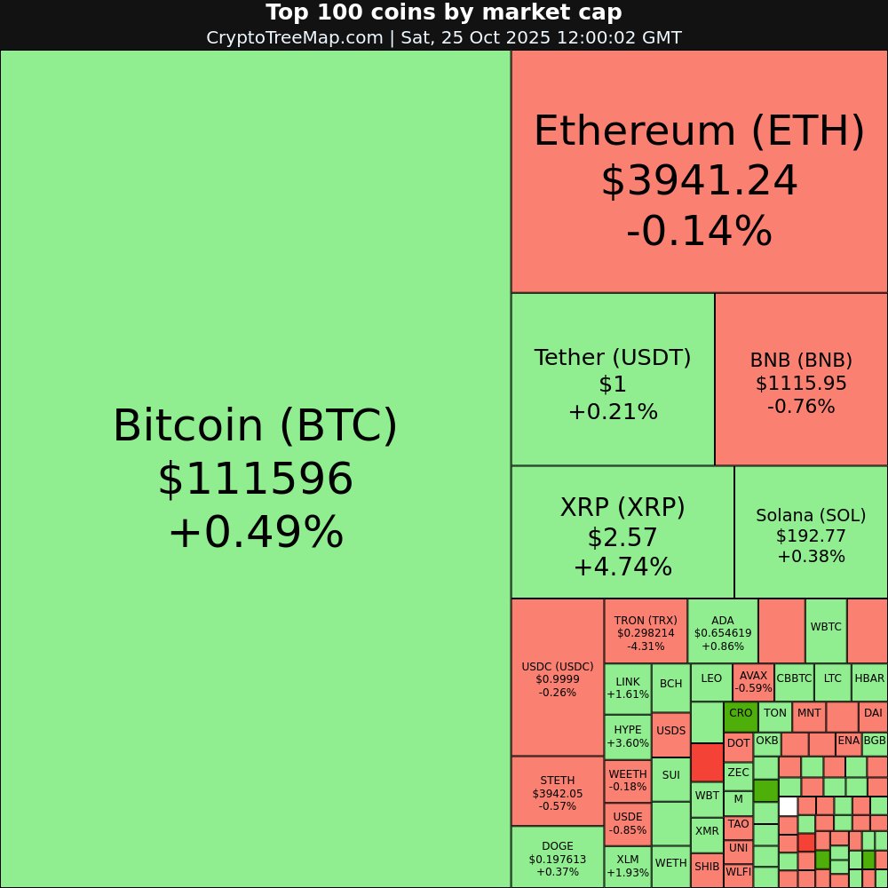 CryptoTreeMap's tweet image. CryptoTreeMap.com
Crypto market:
$USD1 +11.17% 🚀
$JUP +7.88% 📈
$KAS +5.14% 📈
$CRO +5.11% 📈
$COAI -56.75% 📉
$FIGR_HELOC -50.4% 📉
#USD1 #JUP #KAS #CRO #COAI #FIGR_HELOC #Bitcoin #Ethereum #crypto #NFT #META #web3