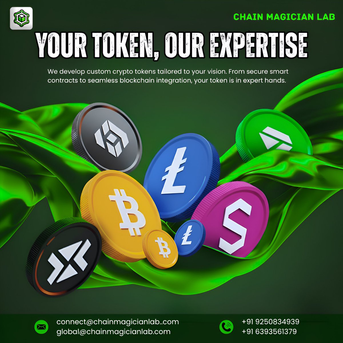magician_l6117's tweet image. Your Token, Our Expertise!
Bring your crypto vision to life with Chain Magician Lab —
Let’s build the next big token together! 
#ChainMagicianLab #CryptoDevelopment #BlockchainDevelopment #TokenDevelopment #SmartContract #CryptoToken #CoinDevelopment #BlockchainTechnology #Web3
