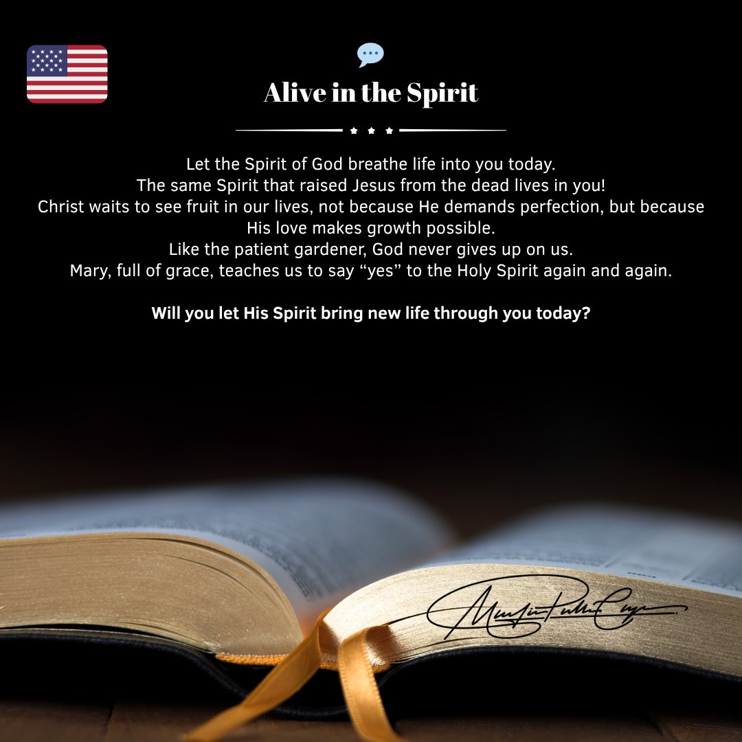 FrMartinPablo's tweet image. 🇺🇸💬 Alive in the Spirit
Mary, full of grace, teaches us to say “yes” to the Holy Spirit again and again.
Will you let His Spirit bring new life through you today?

#HolySpirit #FaithInAction #CatholicReflection #BlessedVirginMary #DailyGrace #StHelena #SanAntonio #FrMartinPablo