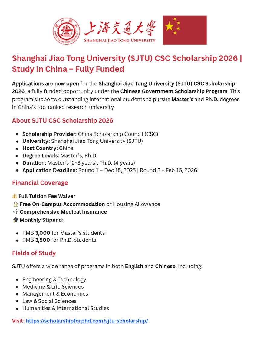 Scholarship for PhD tweet media