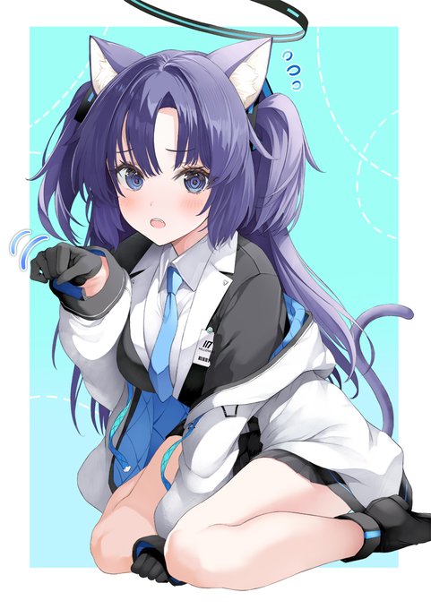 猫耳ユウカ描きました🐱
#ブルアカ 