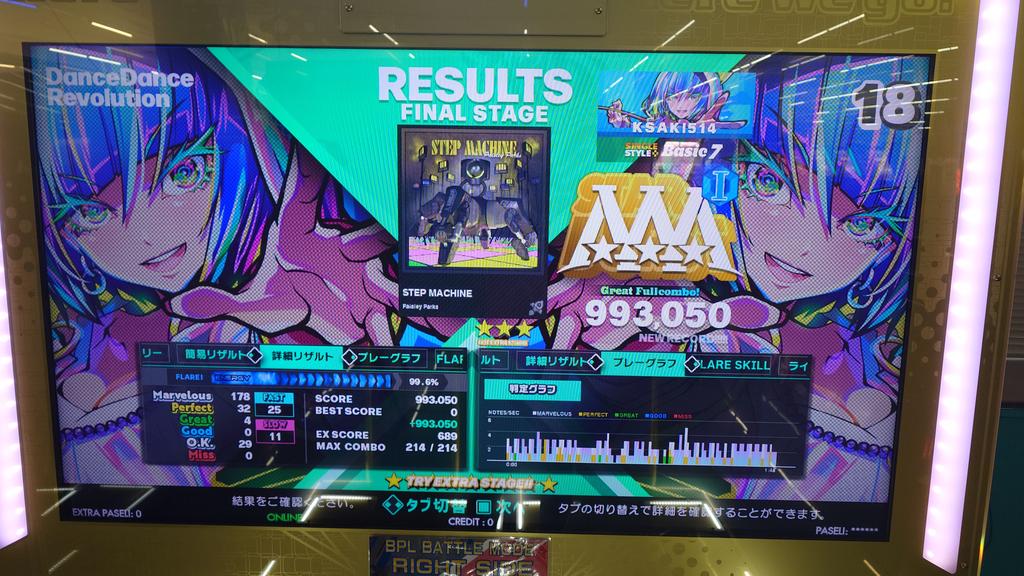 LIX_DDR's tweet image. 【ノンバー枠①】
PFC惜しかったで賞
#DDR_WORLD