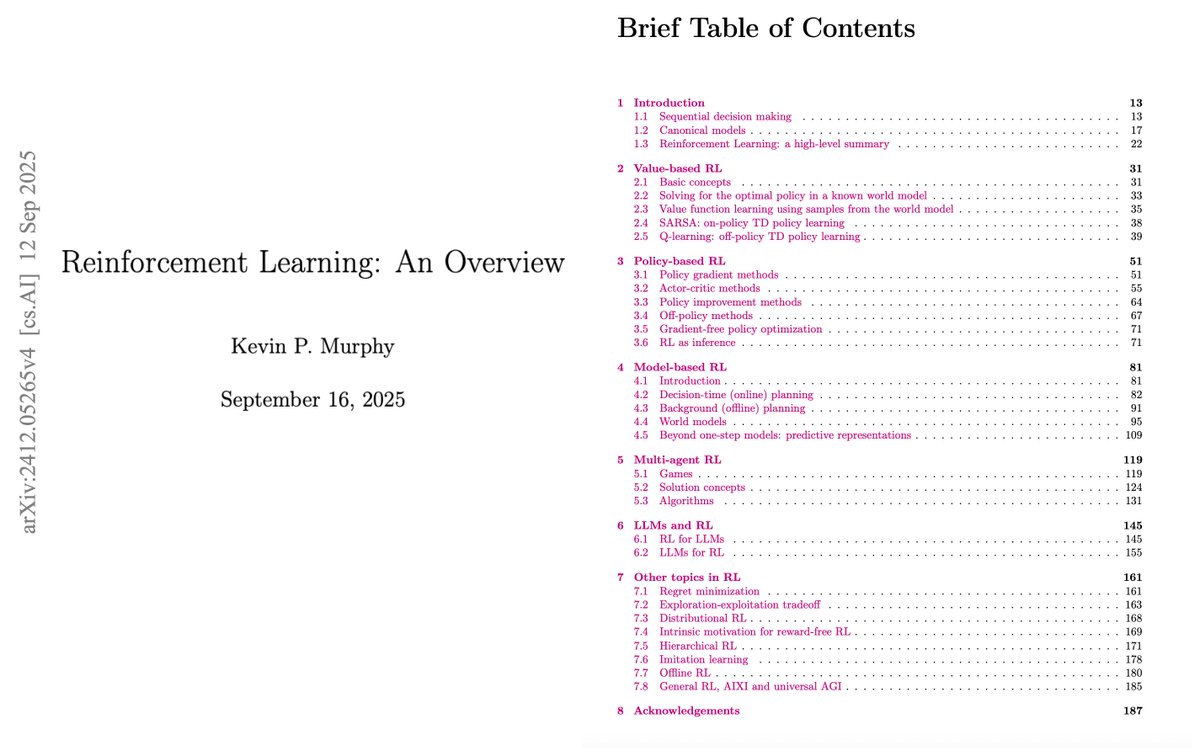 During a lightning talk, the speaker recommended "Reinforcement Learning: An Overview" by Kevin Murphy - adding to reading list.

"This manuscript gives a big-picture, up-to-date overview of the field of (deep) reinforcement learning and sequential decision making, covering