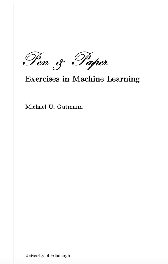 swapnakpanda's tweet image. "Pen and Paper Exercises" in Machine Learning
211 Pages.
75+ Exercises w/ solutions.
Comment to receive a FREE copy.
