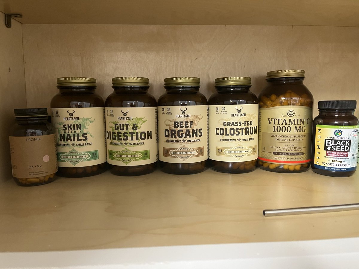 PrimalPathway_'s tweet image. Morning stack loaded. Only the best—pure ingredients, glass jars, no plastic junk. Quality in &amp;gt; quality out. 🧠💪 
@heartandsoilHQ @promix #HealthOptimization #MorningRoutine #Supplements