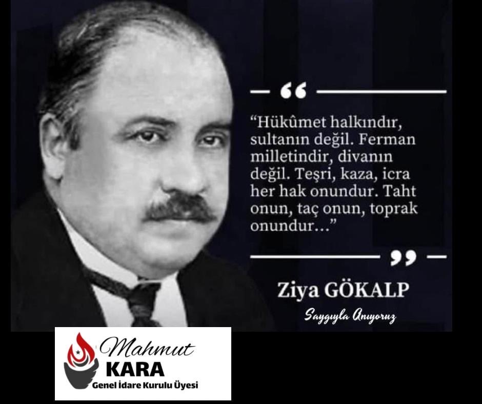 Türk milliyetçiliğinin fikir mimarlarından Ziya Gökalp’ı rahmetle anıyorum. 
#ZiyaGökalp