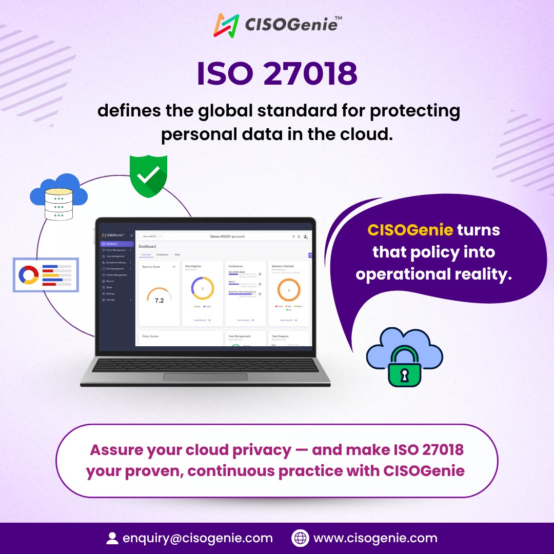cisogenie_grc's tweet image. Safeguard every byte of personal data—achieve ISO 27018 excellence with CISOGenie → cisogenie.com
#ISO27018 #PersonalDataProtection #PIICompliance #CloudPrivacyStandard #PrivacyByDesign #ISO27018Compliance #CloudDataProtection #CloudPrivacyAssurance #CISOGenie