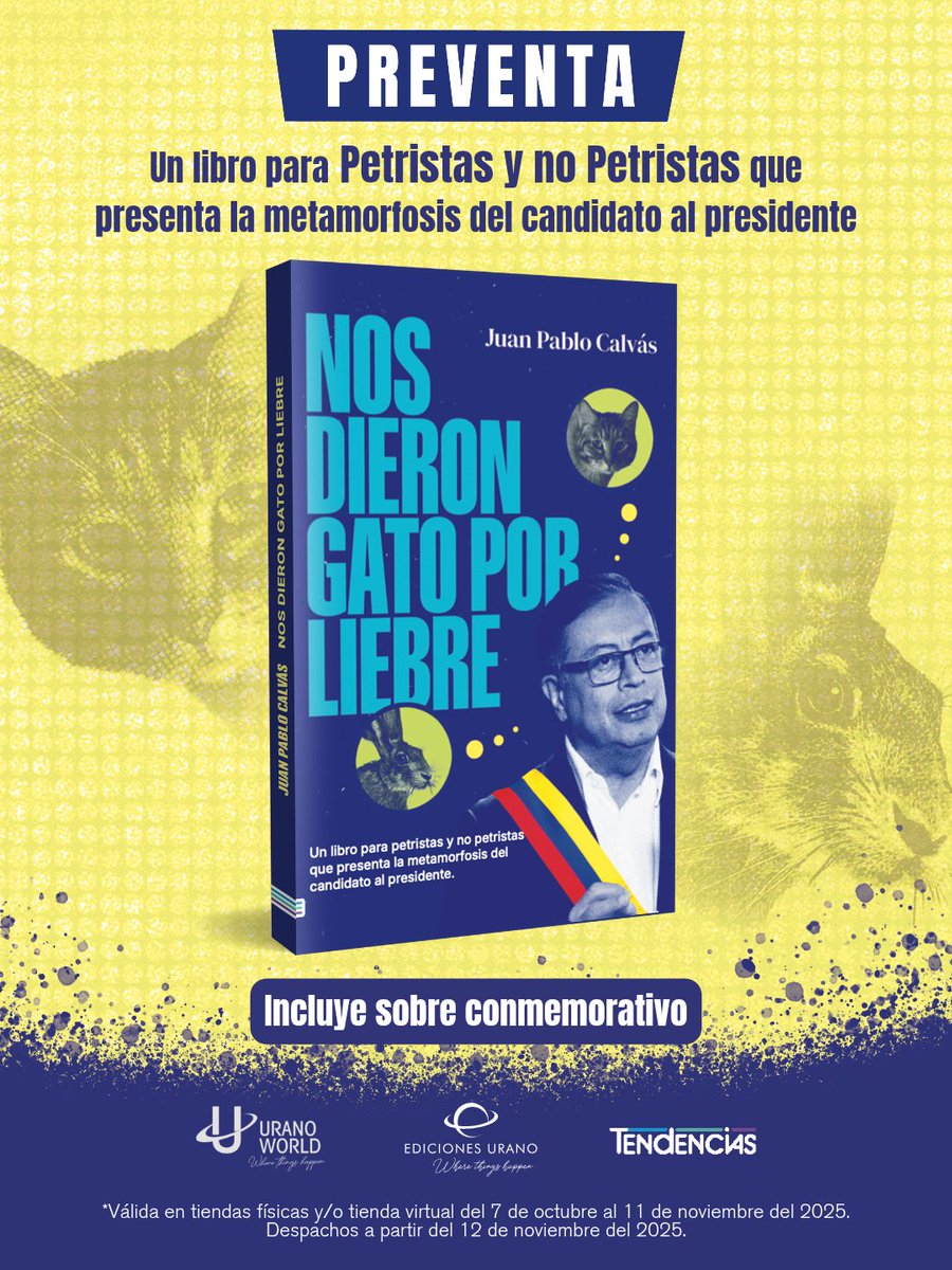 ¡NOVEDAD!

En noviembre llega #NosDieronGatoPorLiebre, lo nuevo de <a href="/JuanPabloCalvas/">Juan Pablo Calvás</a> 🐈

Ya lo encuentras en preventa en diferentes librerías y a través de nuestro WhatsApp (link en la bio 📲).