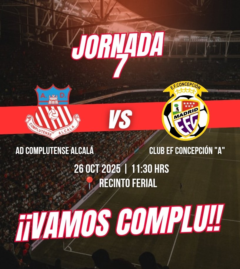 ¡¡Mañana tenemos una cita en el Ferial!! 😏

¡¡Tras el primer ➕3️⃣, los de <a href="/Andy_Al_Pe/">Andy Alvarez Perez</a> buscarán la victoria en casa!! 💪🏼

🆚 <a href="/efconcepcion/">EF CONCEPCION</a> "A"
⏰ 11:30h
🏰 Recinto Ferial

¡¡Juntos somos imparables!! 🫶🏼

#EsaMaravillosaMinoría 🤫
#VamosComplu
🤍❤️