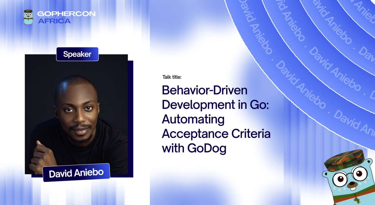 gophers_africa's tweet image. Ongoing at #GopherConAfrica:
 @webmekanic_  on “Behavior-Driven Development in Go: Automating Acceptance Criteria with GoDog” 🐶💻
Exploring how BDD can make Go projects clearer, faster, and more collaborative.
#GoLang #BDD #Testing #Gophers #GopherConAfrica2025 #gca25