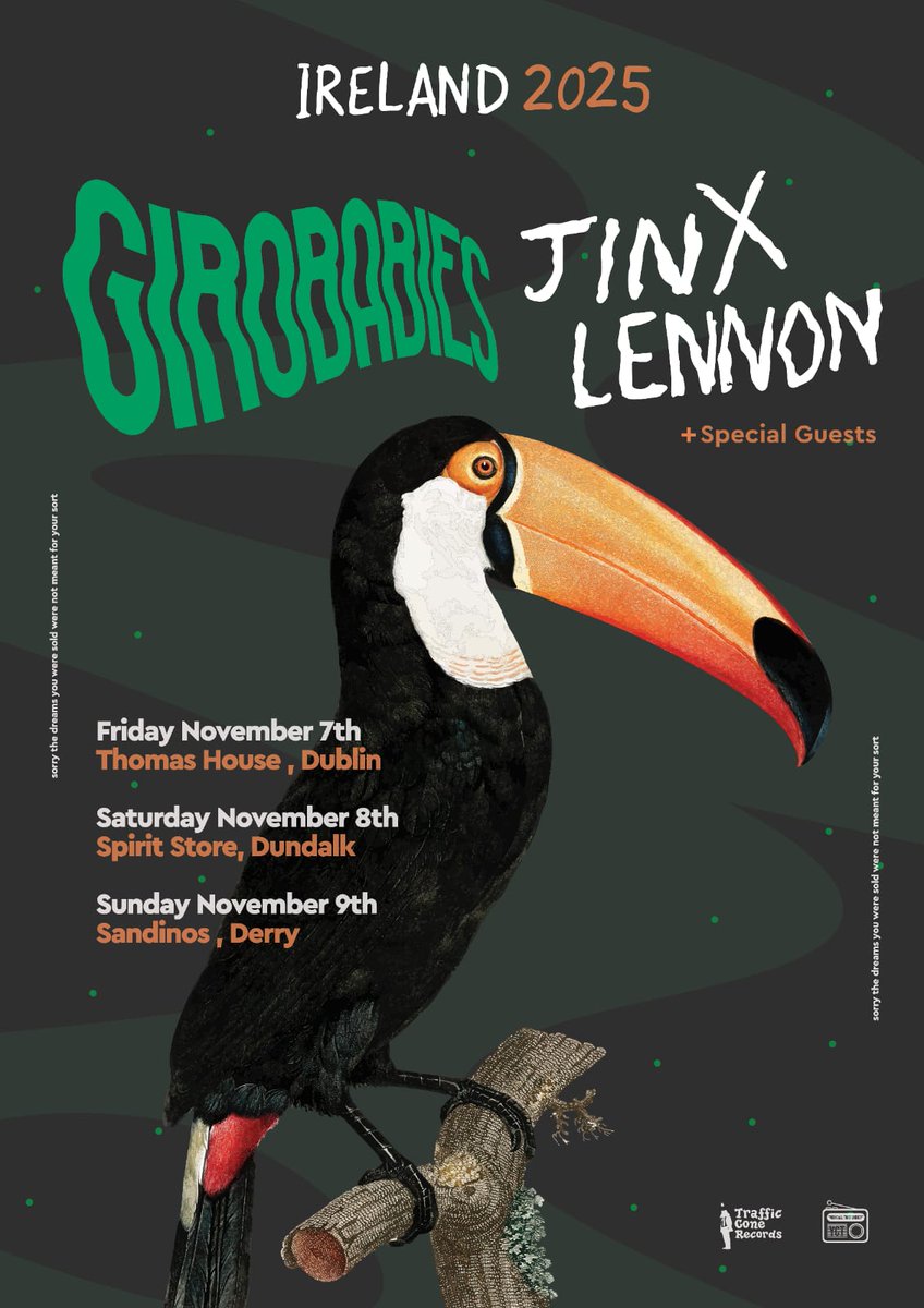 Girobabies are off on a 3D Irish tour with Jinx Lennon soon stopping at Dublin, Dundalk &amp; Derry  then back for our last gig of the year in Edinburgh at Leith Arches on November 14th w/ China Shop Bull, Victor Pope &amp; PAL. Would be great to see you at one of the shows!