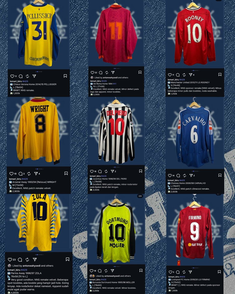 #426 <a href="/Jerseyforum/">Si Paling Jersey</a> NEW DROPS LONGSLEEVE! Parma, Chievo, MU, Juve, Arsenal, Liverpool, Dortmund, Chelsea, Arsenal dll 🤩

Detail di gambar / meluncur ke:

📷 IG instagram.com/lemari_biru
☎️  WA +6281110067132
#jersey4sale