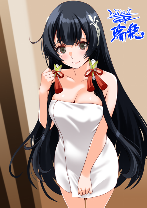 和風黒髪ロングっていいよね…
瑞穂の和風だけど肩出しドレス感しゅき
といいつつバスタオルのみ装備^^

#艦これ版深夜の真剣お絵描き60分一本勝負 
#艦これ版真剣お絵描き60分一本勝負_20251025 