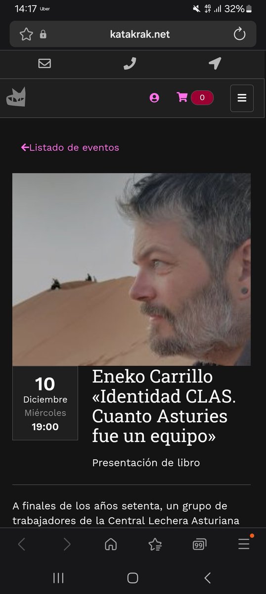 Presentar libro en Iruña es un placer indescriptible. Hacerlo en <a href="/katakrak54/">katakrak liburuak</a>, un sueño. Como subir el Tourmalet, como marcar un gol en Anoeta. Lugar de referencia y parada obligatoria en mis visitas a la ciudad que me vio nacer. 

El miércoles 10 de diciembre a las 19:00.