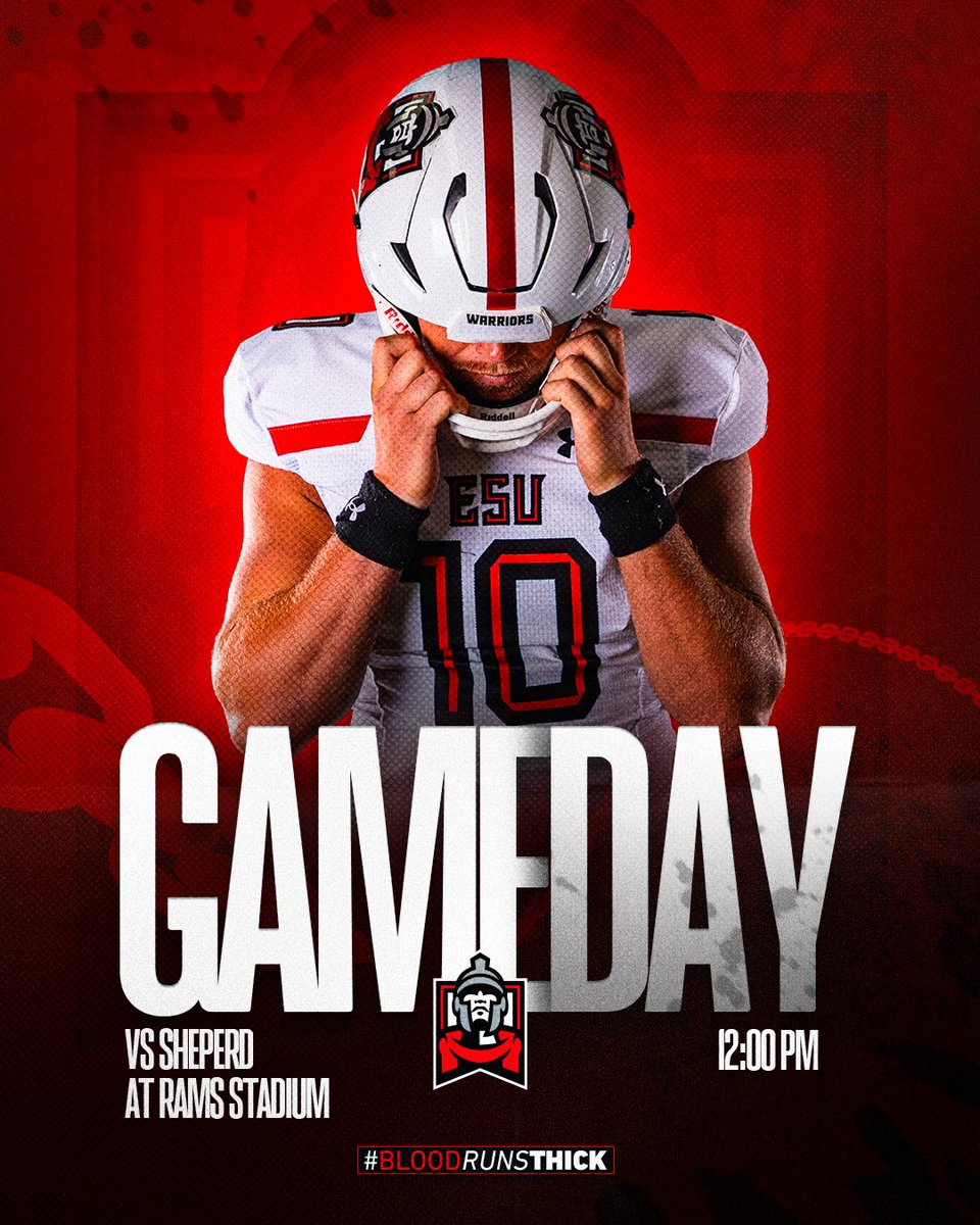 ESU_Football's tweet image. IT’S GAME DAY!!! 
🏟️ Opponent: Shepherd 
⏰ Kickoff: 12pm 
📍 Location: Rams Stadium 

#BUSINESSTRIP

#WhereWarriorsBelong
#BLOOD𝘙𝘜𝘕𝘚𝐓𝐇𝐈𝐂𝐊💯
#𝐖𝐀𝐑𝐑𝐈𝐎𝐑𝐒4️⃣𝓛𝓲𝓯𝓮