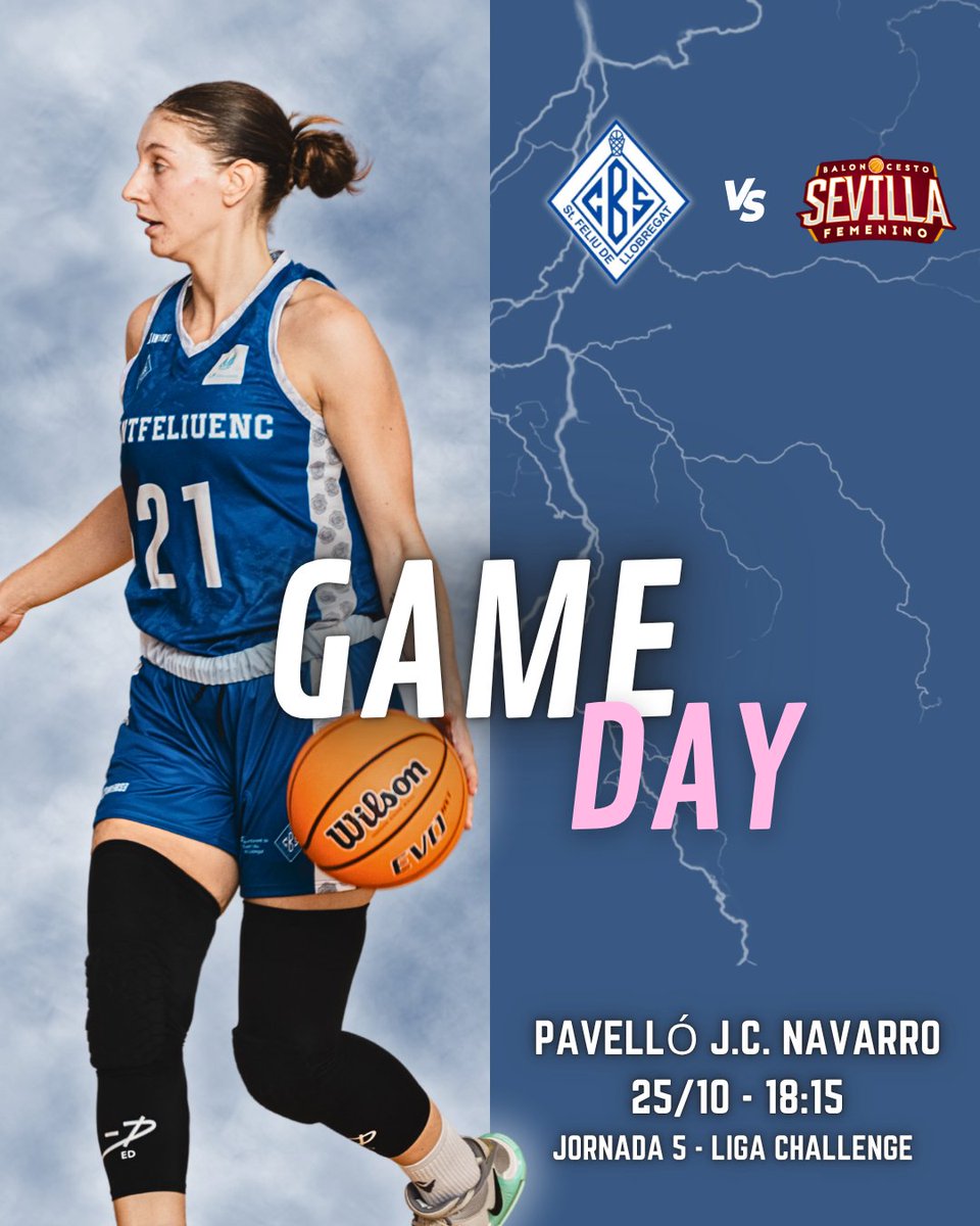 cbsantfeliuenc's tweet image. 🏀 GAME DAY: LIGA CHALLENGE

📅 Dissabte 25 d’octubre
⏰ 18:15h
📍 Pavelló Juan Carlos Navarro
🆚 CB Sevilla

🔥 Molta força, equip! Us esperem al pavelló per animar i omplir les grades amb la nostra energia. Junts som més forts!

#CBSantfeliuenc #LligaChallenge #OrgullCBS