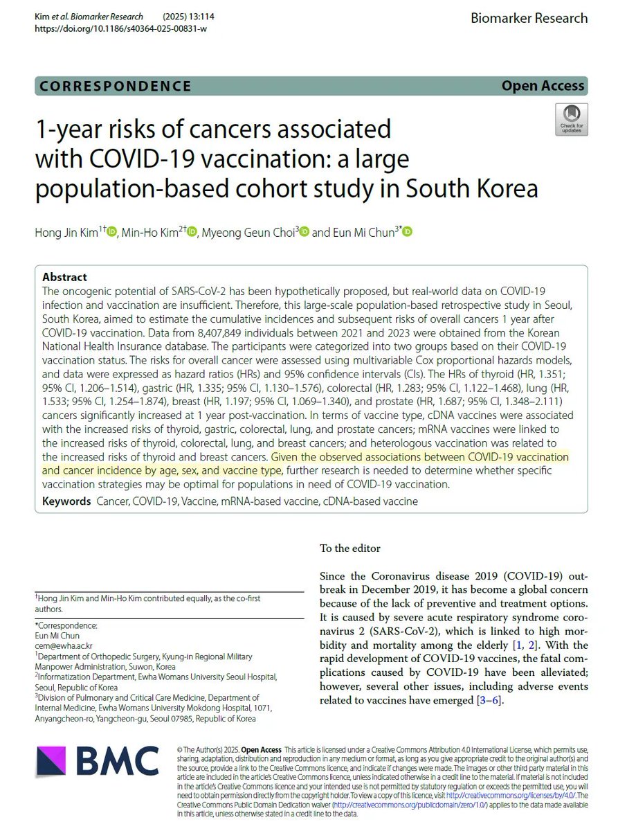 P_McCulloughMD's tweet image. Large Korean Study Confirms Risks of COVID-19 Vaccine Turbo-Cancer
Ivermectin may be an adjunct to surgery, chemotherapy, and radiation @McCulloughFund @NicHulscher @MilaLRad @NathanMeadPhD @CPriceRogers @KirstinCosgrove @BreCraven_PA @simon_troupe @johnsearsleake…