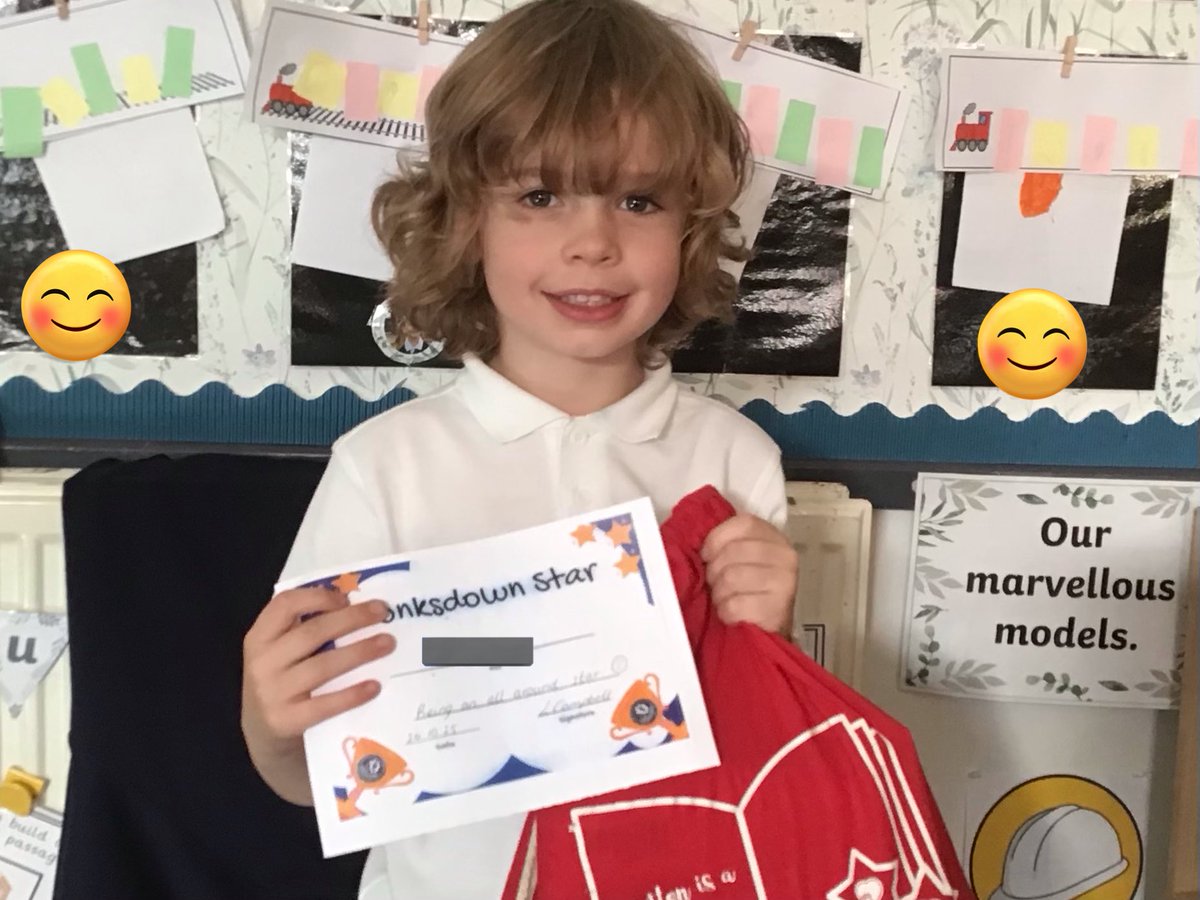 Receptionmonksd's tweet image. Well done to our star of the week in #classR1 for been and all round star in and outside the class well done 🌟